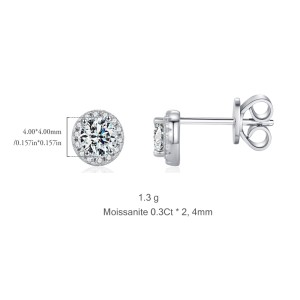 S925 Classical Moissanite Stud Earring 110100032