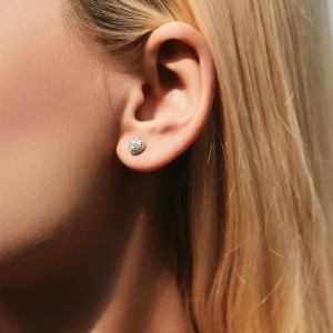 S925 Moissanite Heart Stud Earring 110100033