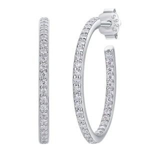 Wholesale 925 Sterling Silver Moissanite Hoop Earring 110100039 Wholesale 925 Sterling Silver Moissanite Hoop Earring 110100039