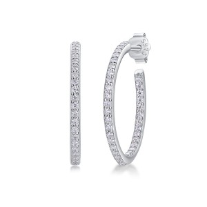 Wholesale 925 Sterling Silver Moissanite Hoop Earring 110100039 Wholesale 925 Sterling Silver Moissanite Hoop Earring 110100039