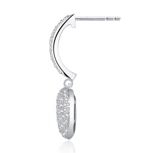 925 Sterling Silver Paved Heart Moissanite Earring 110100041 925 Sterling Silver Paved Heart Moissanite Earring 110100041