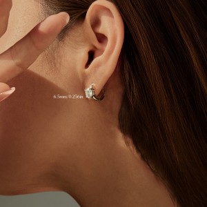 925 Sterling Silver Solitaire Moissanite Hoop Earrings 110100043 925 Sterling Silver Solitaire Moissanite Hoop Earrings 110100043