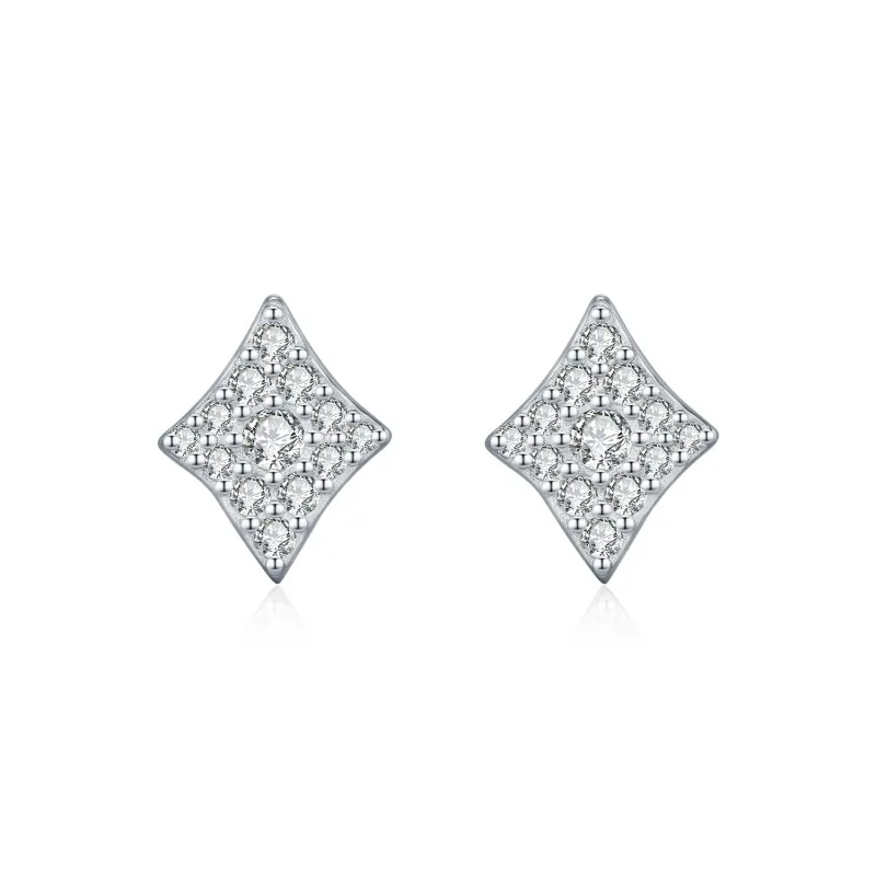 925 Sterling Silver Hip Hop Pave Moissanite Diamond Suit Studs 110100055