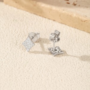 925 Sterling Silver Hip Hop Pave Moissanite Diamond Suit Studs 110100055
