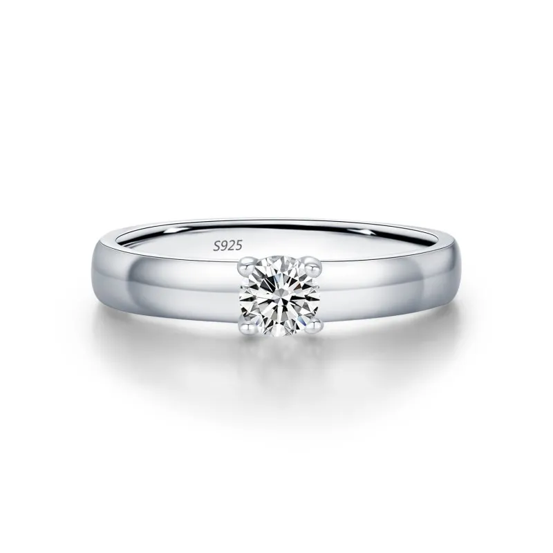 S925 Round Moissanite Solitaire Ring 110200001