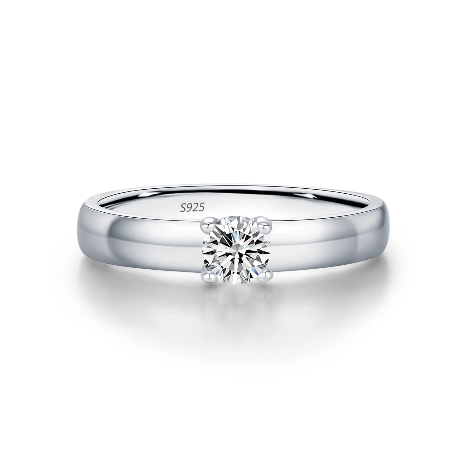 S925 Round Moissanite Solitaire Ring 110200001