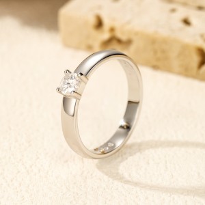 S925 Round Moissanite Solitaire Ring 110200001