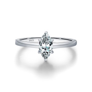S925 Marquise Moissanite Solitaire Ring 110200002