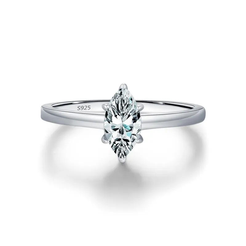 S925 Marquise Moissanite Solitaire Ring 110200002