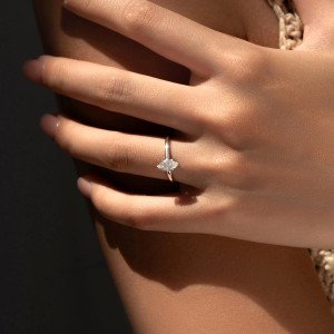 S925 Marquise Moissanite Solitaire Ring 110200002