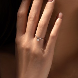 S925 Chic Style Moissanite Pendant Ring 110200005