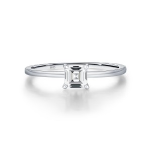 S925 Asscher Cut Square Moissanite Ring 110200008