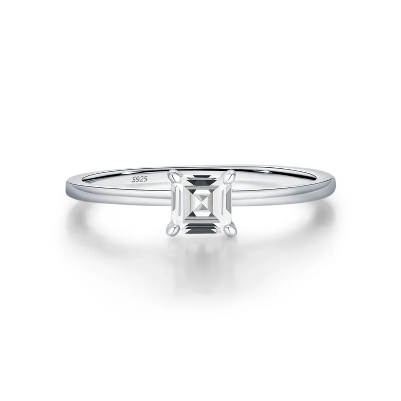 S925 Asscher Cut Square Moissanite Ring 110200008