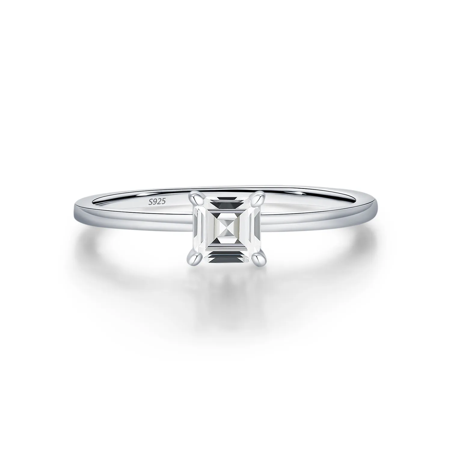 S925 Asscher Cut Square Moissanite Ring 110200008
