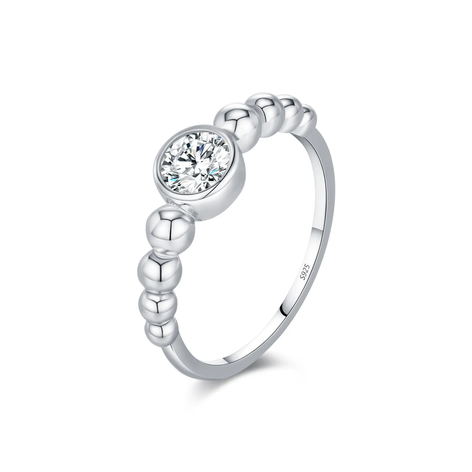 S925 Bubble Beads Moissanite Ring 110200009