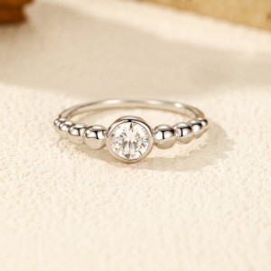 S925 Bubble Beads Moissanite Ring 110200009