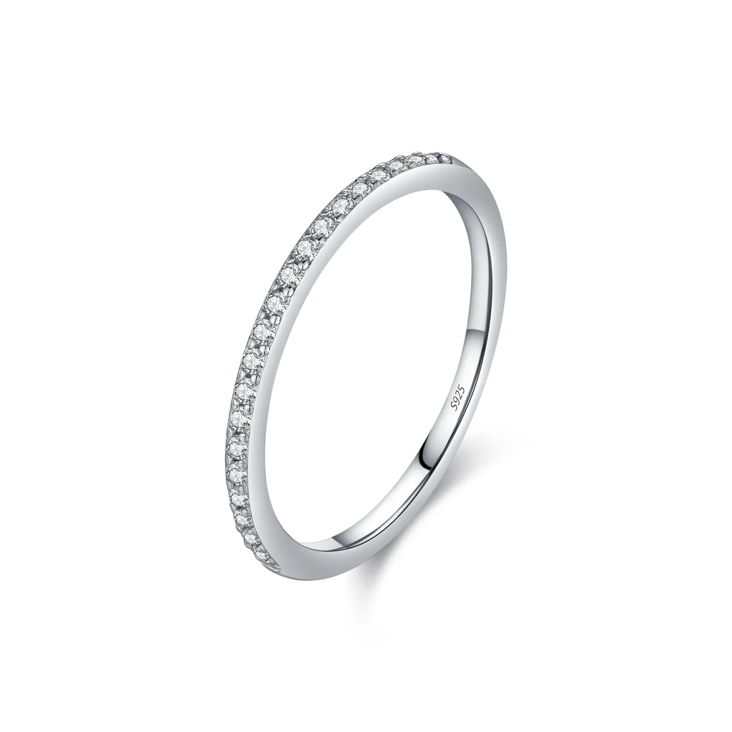 925 Sterling Silver Moissanite Band Ring 110200010