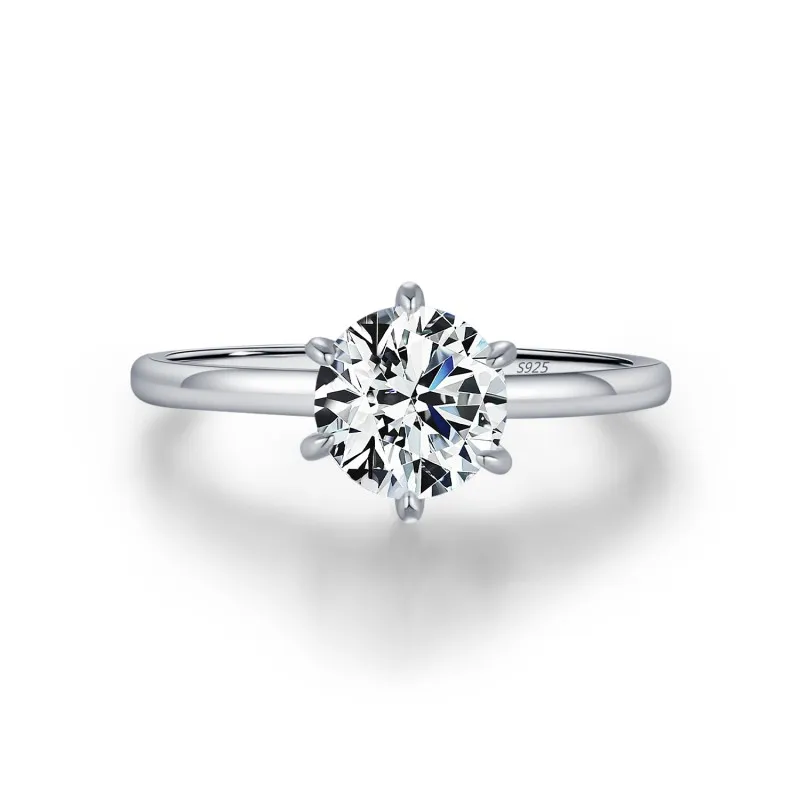 S925 Moissanite Halo Solitaire Wedding 110200013