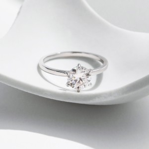 S925 Moissanite Halo Solitaire Wedding 110200013