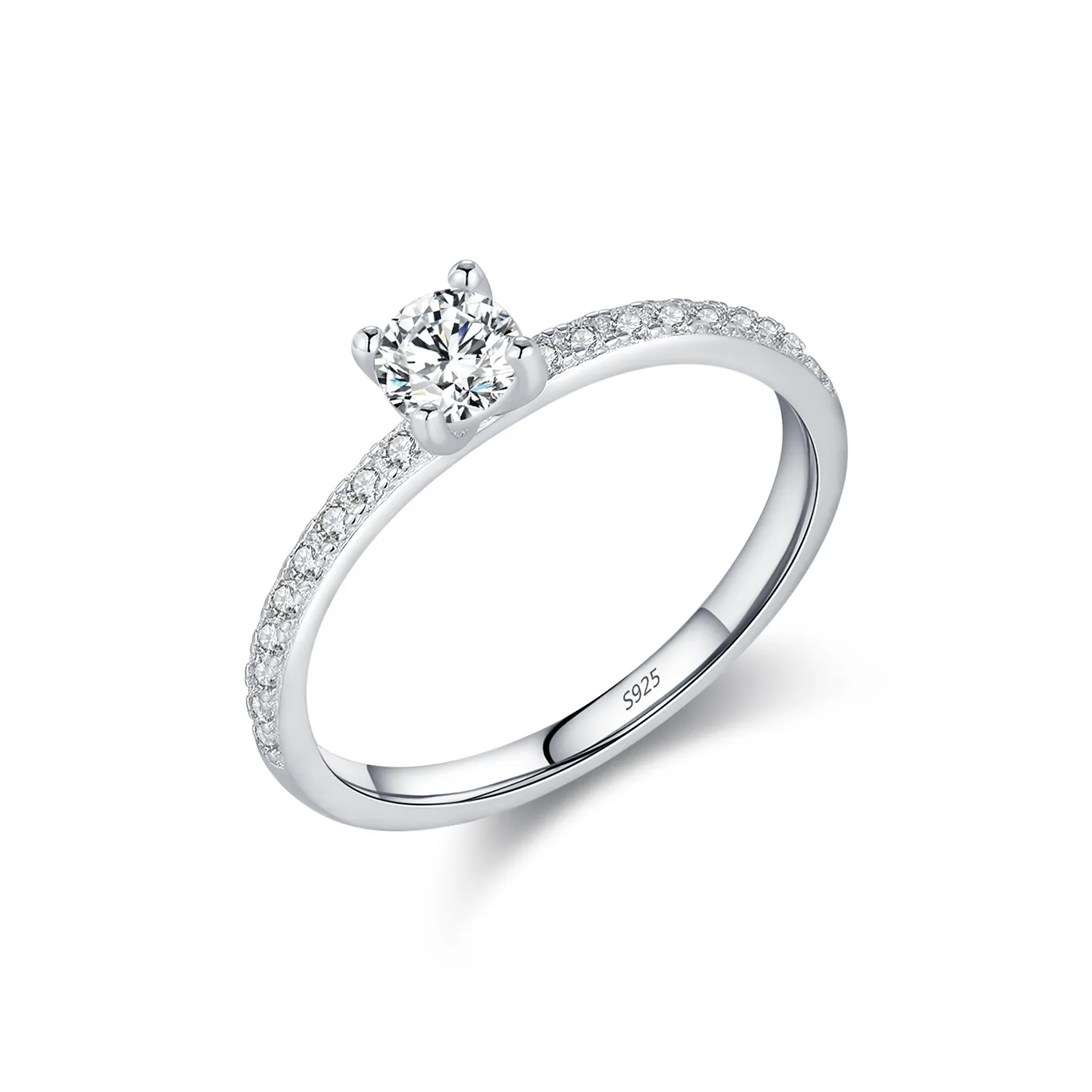 S925 Wedding Moissanite Halo Solitaire Ring 110200016