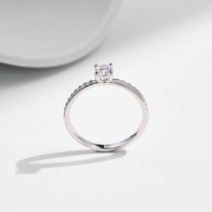 S925 Wedding Moissanite Halo Solitaire Ring 110200016