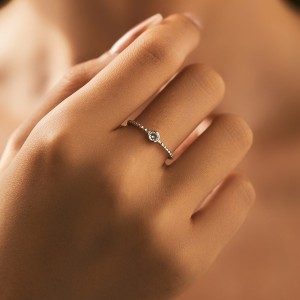 925 Sterling Silver Beads Moissanite Band Ring 110200021