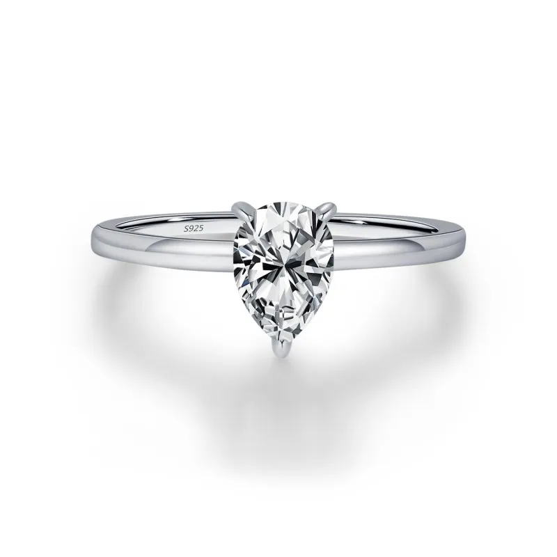 S925 Waterdrop Moissanite Engagement Ring 110200022