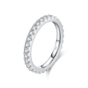 S925 Geometric Lines Moissanite Band Ring 110200024