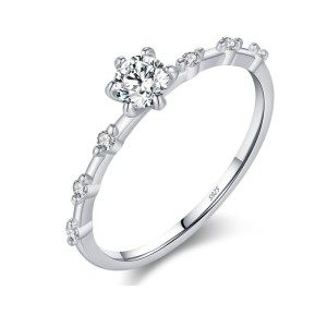 S925 Minimalist Moissanite Band Ring 110200025