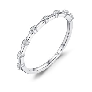 S925 Minimalist Moissanite Band Ring 110200025