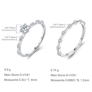 S925 Minimalist Moissanite Band Ring 110200025