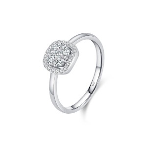 S925 Classical Moissanite Wedding Halo Ring 110200030