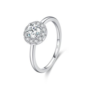 925 Sterling Silver Moissanite Solitaire Ring 110200031
