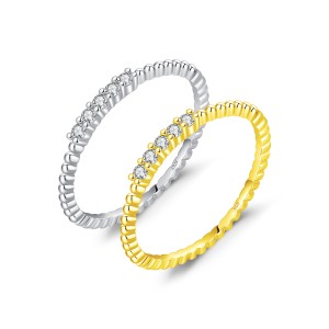 925 Sterling Silver Beads Moissanite Band Ring 110200034