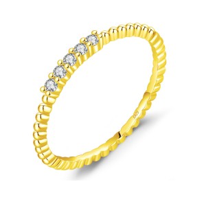 925 Sterling Silver Beads Moissanite Band Ring 110200034