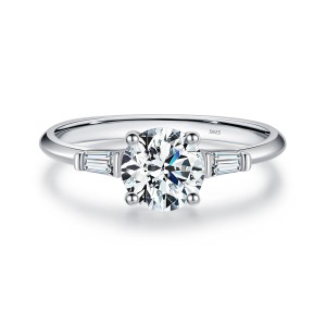 S925 Round Moissanite Solitaire Ring 110200035