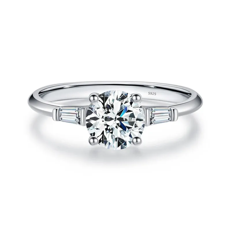 S925 Round Moissanite Solitaire Ring 110200035