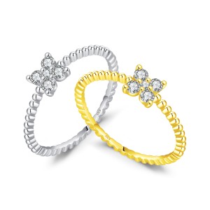 S925 Flower Moissanite Band Ring 110200038