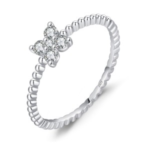 S925 Flower Moissanite Band Ring 110200038