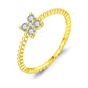 S925 Flower Moissanite Band Ring 110200038