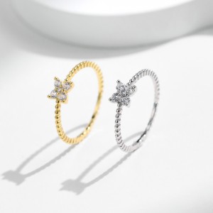 S925 Flower Moissanite Band Ring 110200038