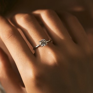 S925 Round Moissanite Engagement Ring 110200039