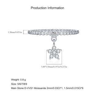 925 Sterling Silver Moissanite Stacking Ring 110200041