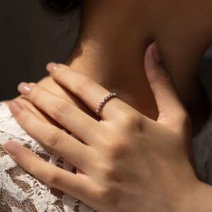 925 Sterling Silver Moissanite Stacking Ring 110200041