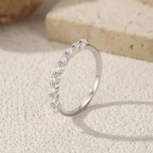 925 Sterling Silver Moissanite Stacking Ring 110200041