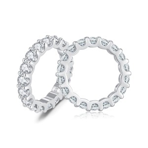 925 Sterling Silver Luxury Moissanite Eternity Ring 110200042
