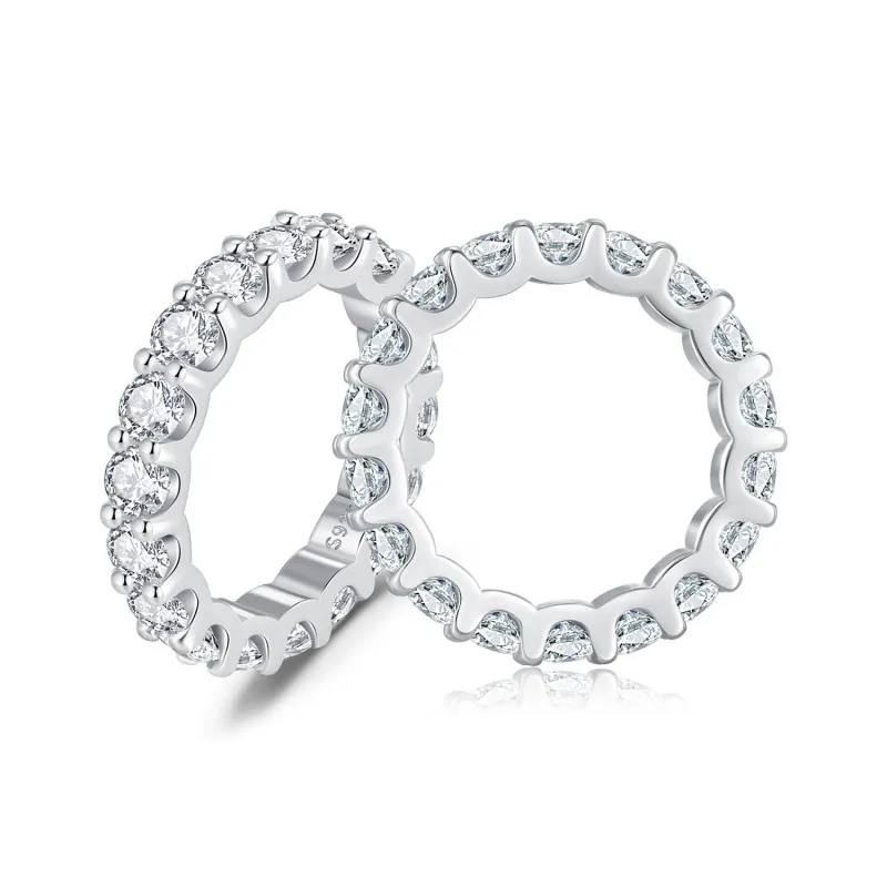 925 Sterling Silver Luxury Moissanite Eternity Ring 110200042