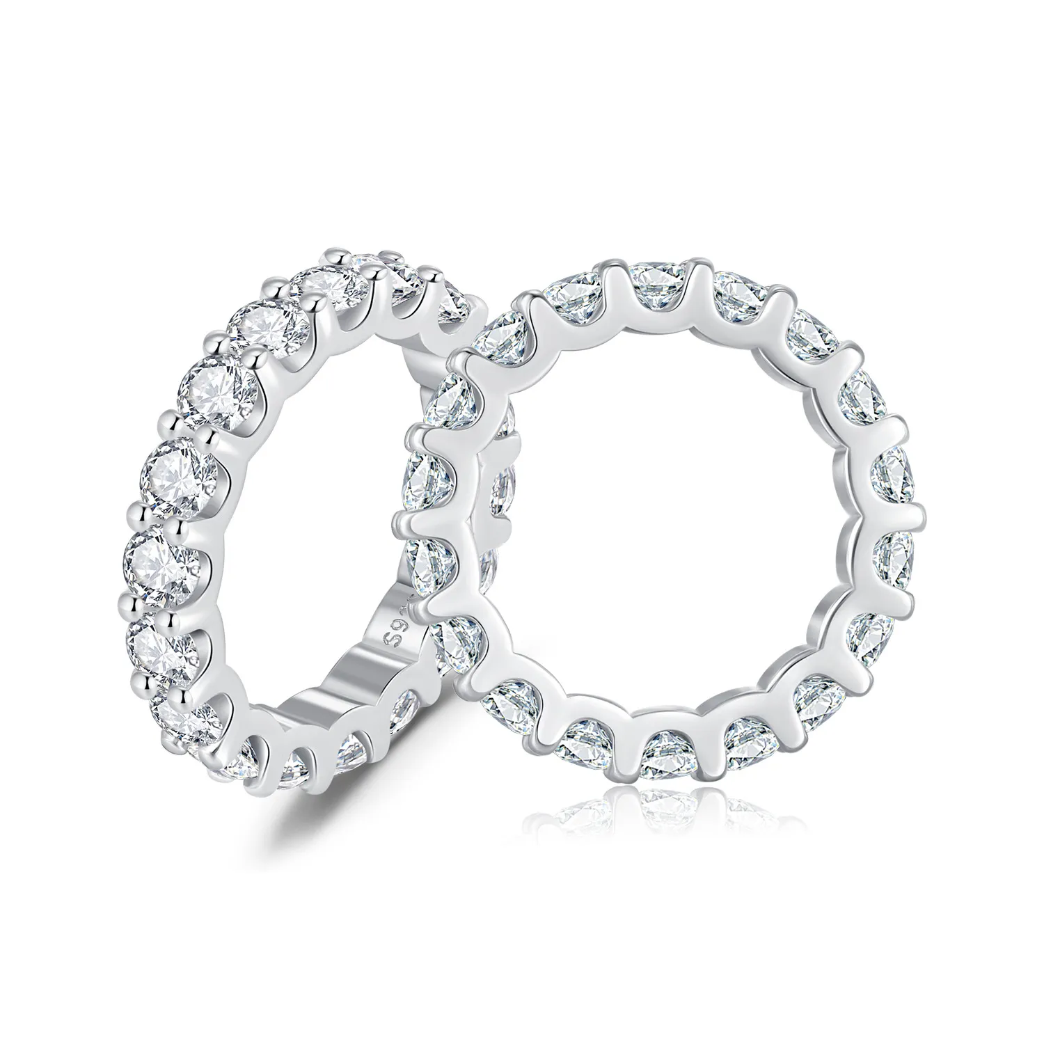 925 Sterling Silver Luxury Moissanite Eternity Ring 110200042