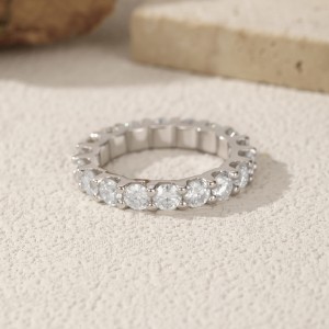 925 Sterling Silver Luxury Moissanite Eternity Ring 110200042