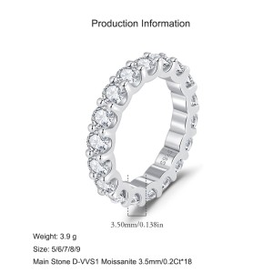 925 Sterling Silver Luxury Moissanite Eternity Ring 110200042